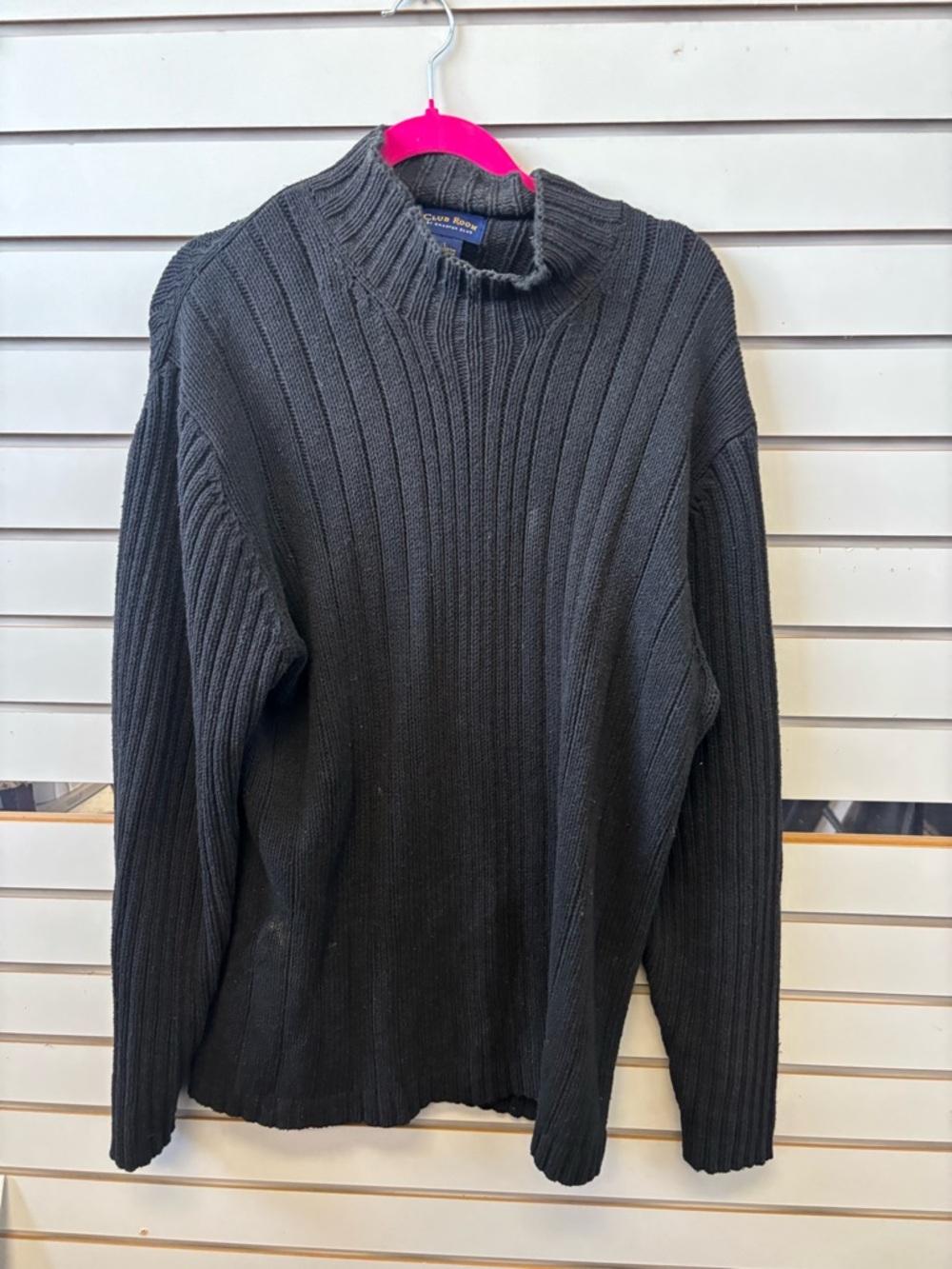 Club Room Black Ribbed Turtleneck Sweater